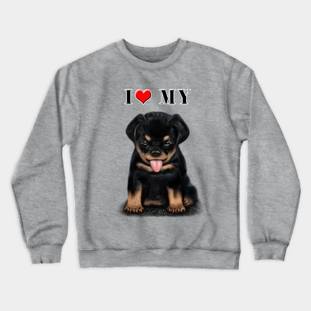 Rottweiler Crewneck Sweatshirt by asaiphoto